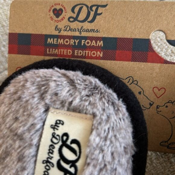Dearfoams “Mama Bear” Buffalo Check Clog Slippers NWT Cozy Gift 🐻 - Picture 8 of 12